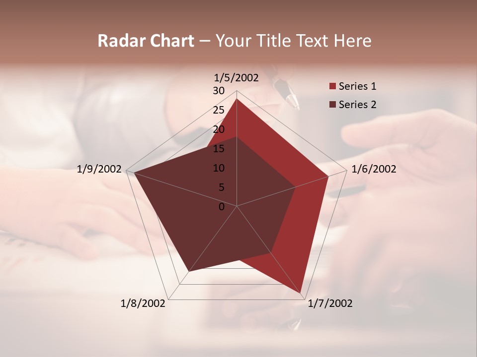 Two People Sitting At A Table With A Pen And Paper PowerPoint Template