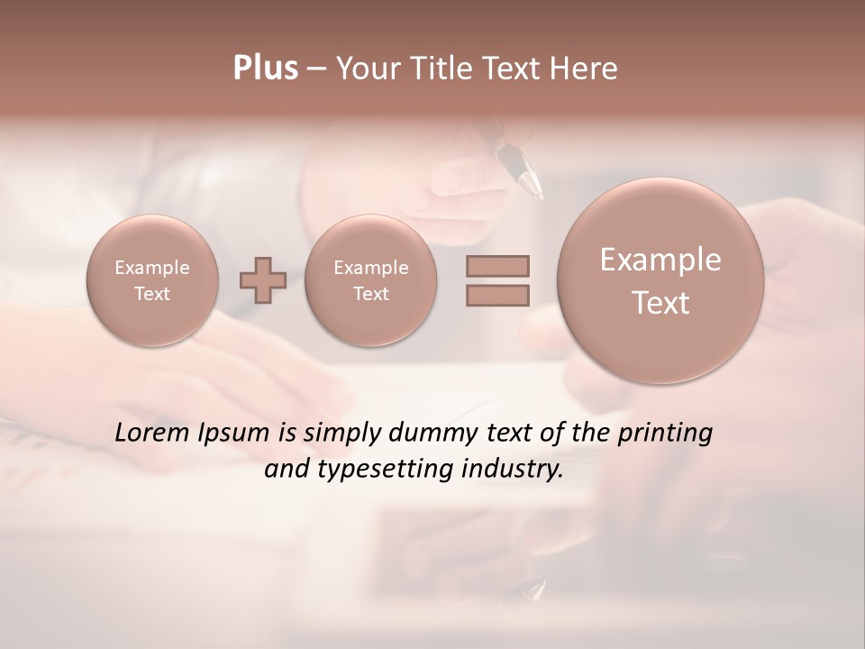 Two People Sitting At A Table With A Pen And Paper PowerPoint Template