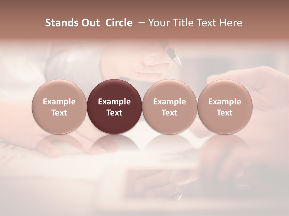 Two People Sitting At A Table With A Pen And Paper PowerPoint Template