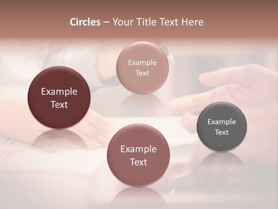 Two People Sitting At A Table With A Pen And Paper PowerPoint Template