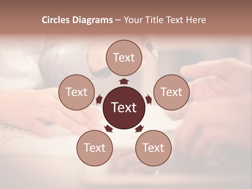 Two People Sitting At A Table With A Pen And Paper PowerPoint Template