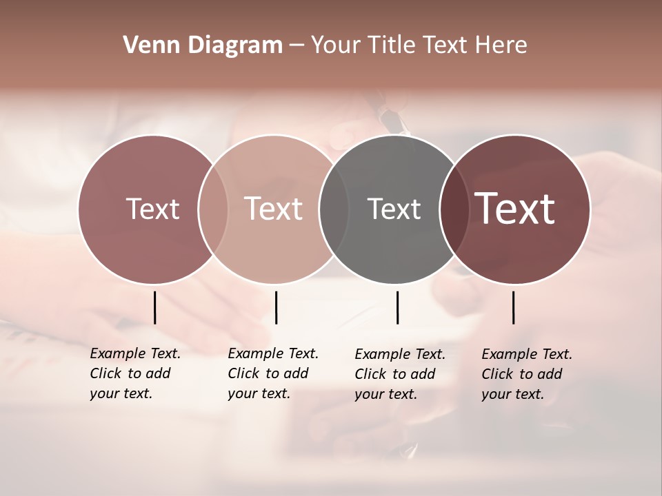 Two People Sitting At A Table With A Pen And Paper PowerPoint Template