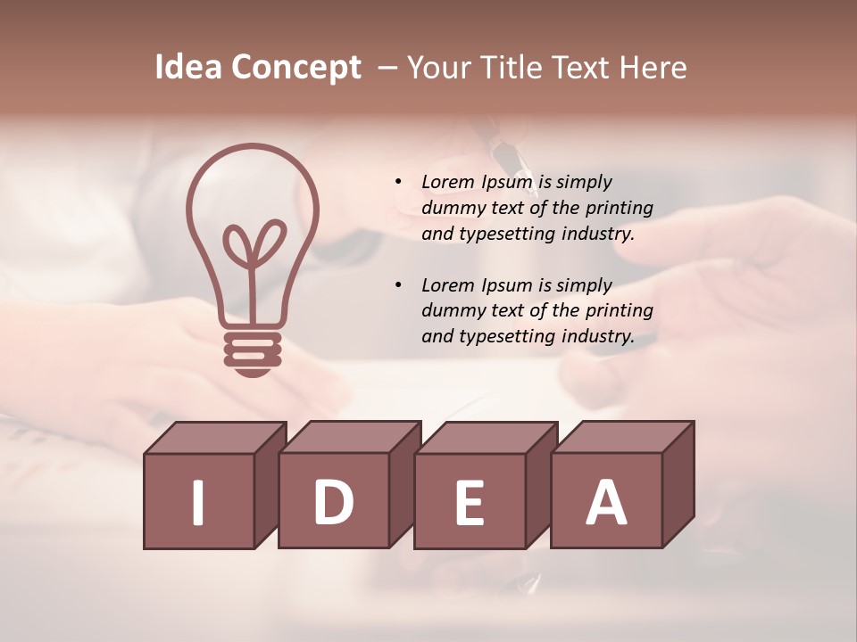 Two People Sitting At A Table With A Pen And Paper PowerPoint Template