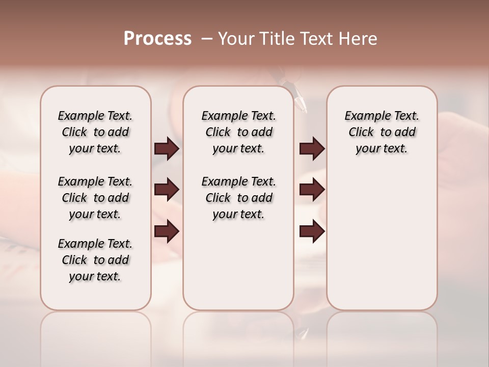 Two People Sitting At A Table With A Pen And Paper PowerPoint Template