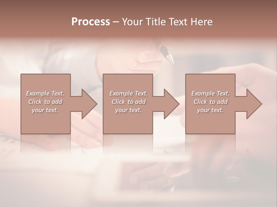 Two People Sitting At A Table With A Pen And Paper PowerPoint Template