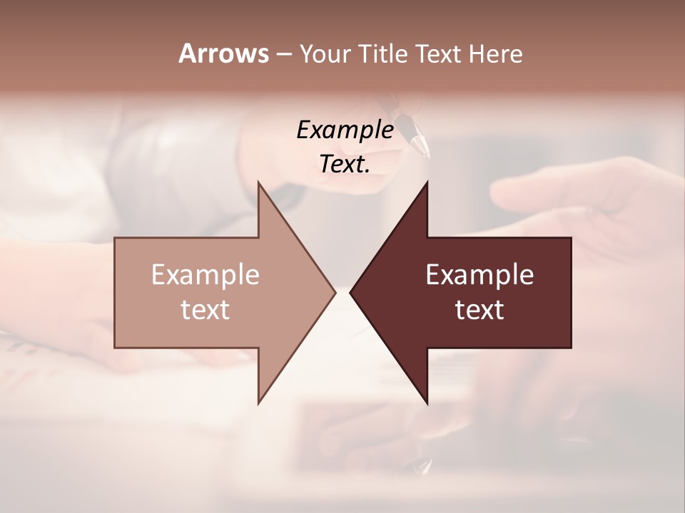 Two People Sitting At A Table With A Pen And Paper PowerPoint Template