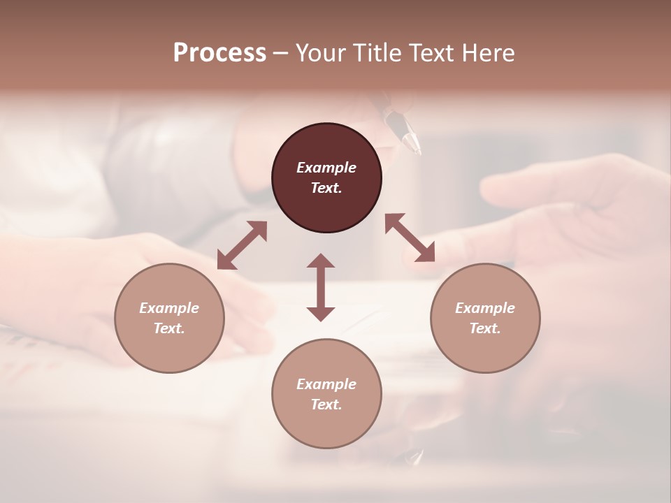 Two People Sitting At A Table With A Pen And Paper PowerPoint Template