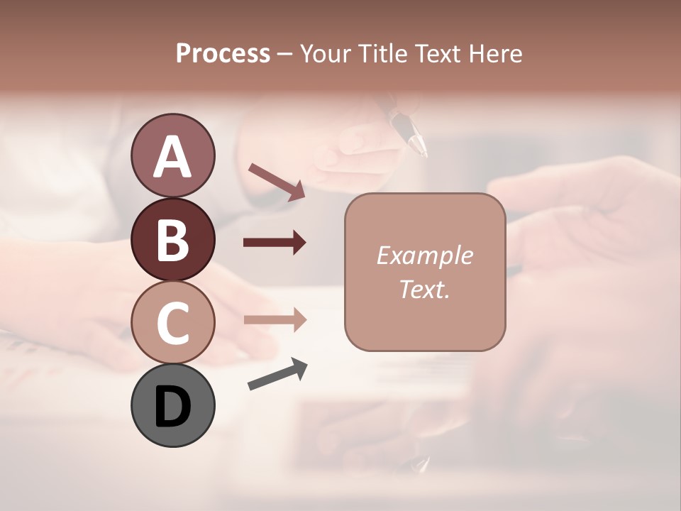 Two People Sitting At A Table With A Pen And Paper PowerPoint Template
