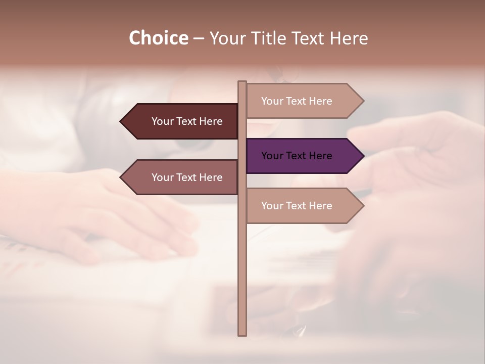 Two People Sitting At A Table With A Pen And Paper PowerPoint Template