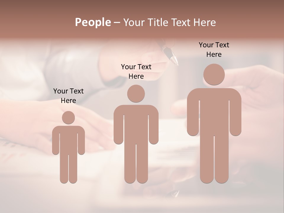 Two People Sitting At A Table With A Pen And Paper PowerPoint Template