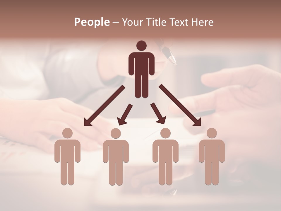 Two People Sitting At A Table With A Pen And Paper PowerPoint Template