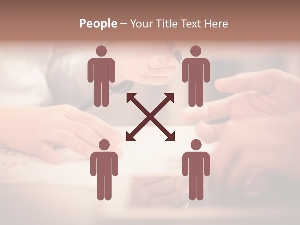 Two People Sitting At A Table With A Pen And Paper PowerPoint Template