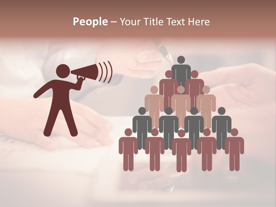 Two People Sitting At A Table With A Pen And Paper PowerPoint Template