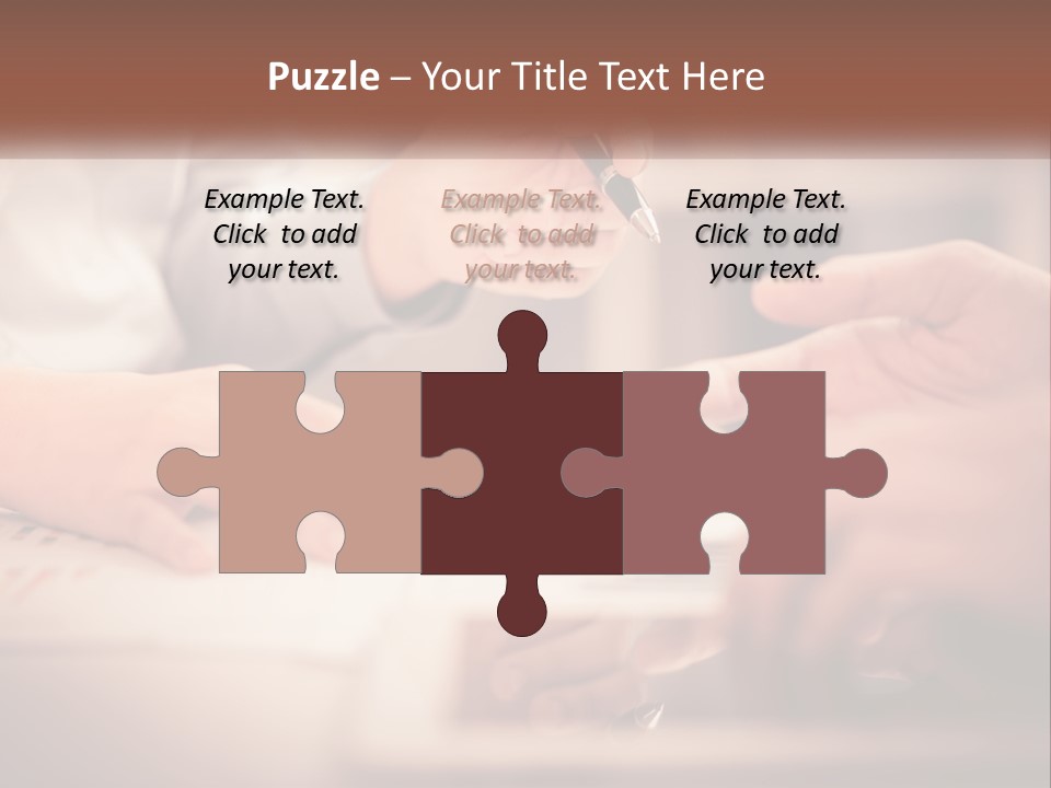 Two People Working On A Piece Of Paper With A Pen PowerPoint Template