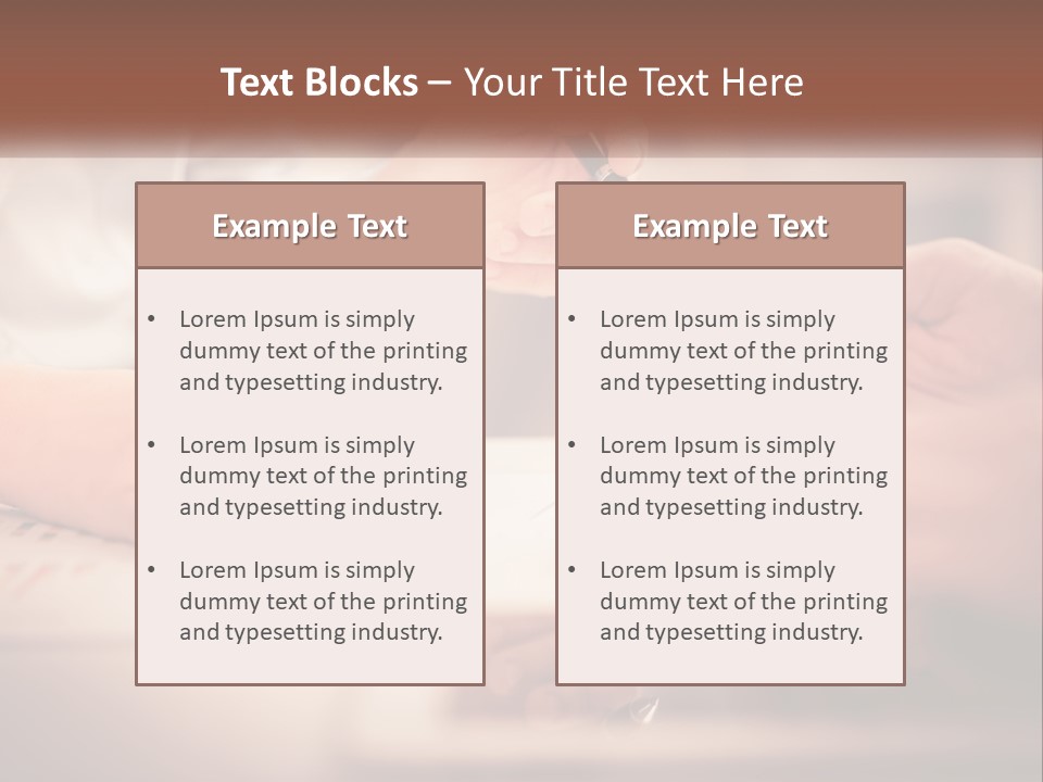 Two People Working On A Piece Of Paper With A Pen PowerPoint Template