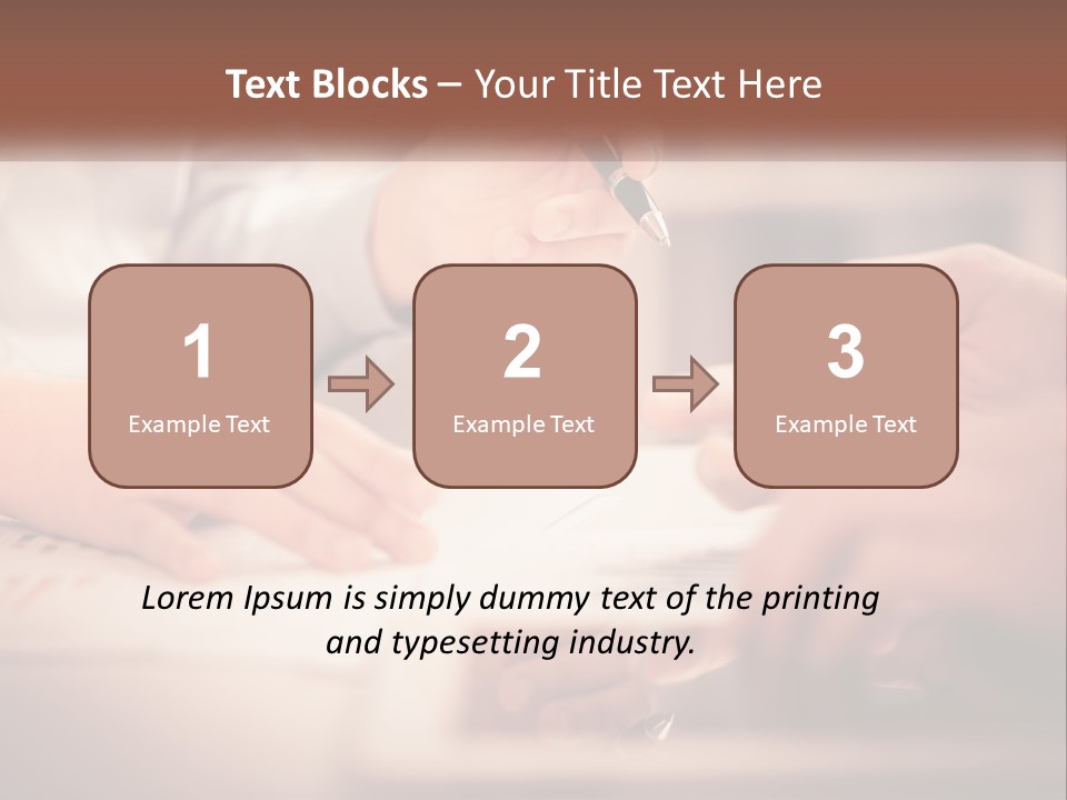 Two People Working On A Piece Of Paper With A Pen PowerPoint Template