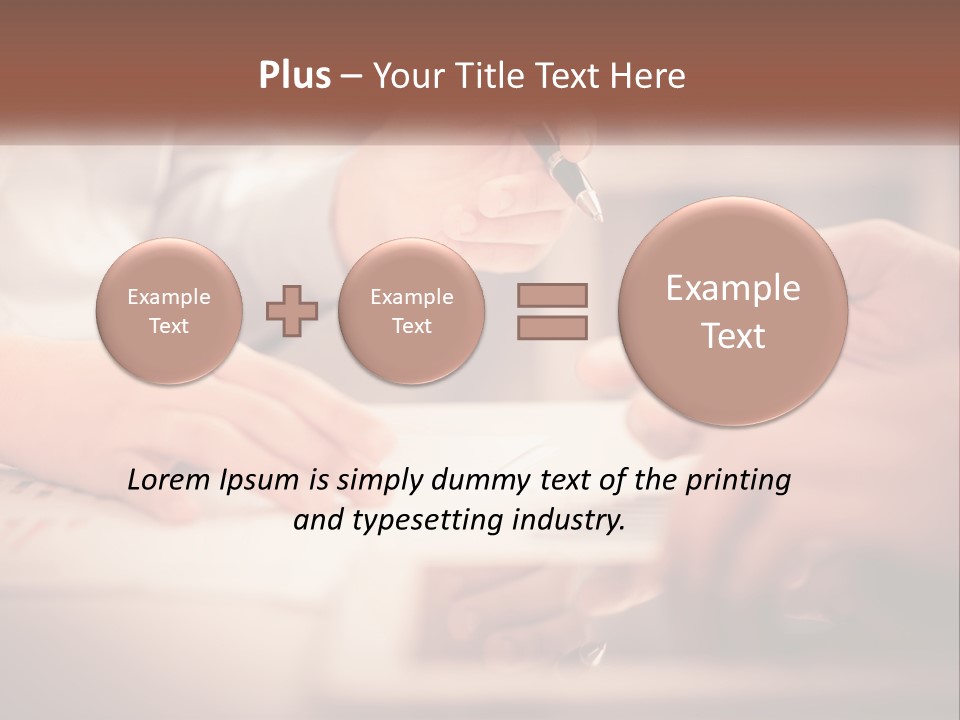 Two People Working On A Piece Of Paper With A Pen PowerPoint Template