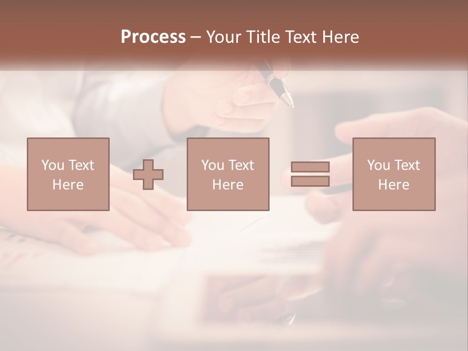 Two People Working On A Piece Of Paper With A Pen PowerPoint Template