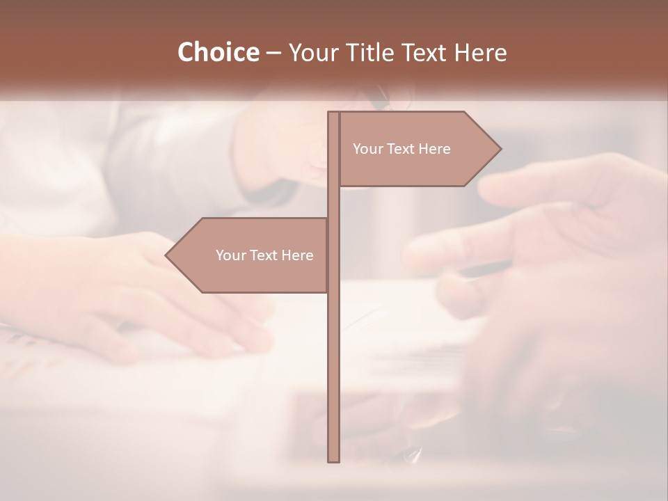 Two People Working On A Piece Of Paper With A Pen PowerPoint Template