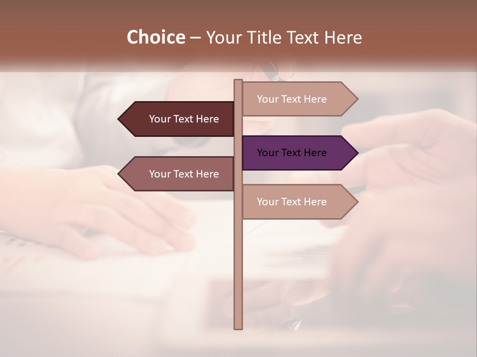 Two People Working On A Piece Of Paper With A Pen PowerPoint Template