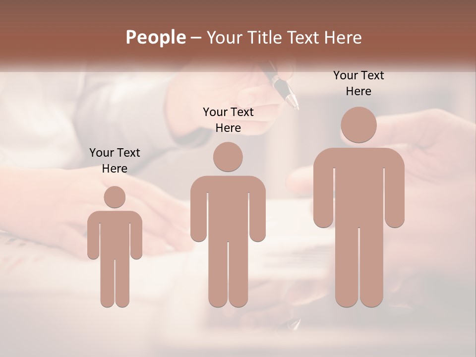 Two People Working On A Piece Of Paper With A Pen PowerPoint Template