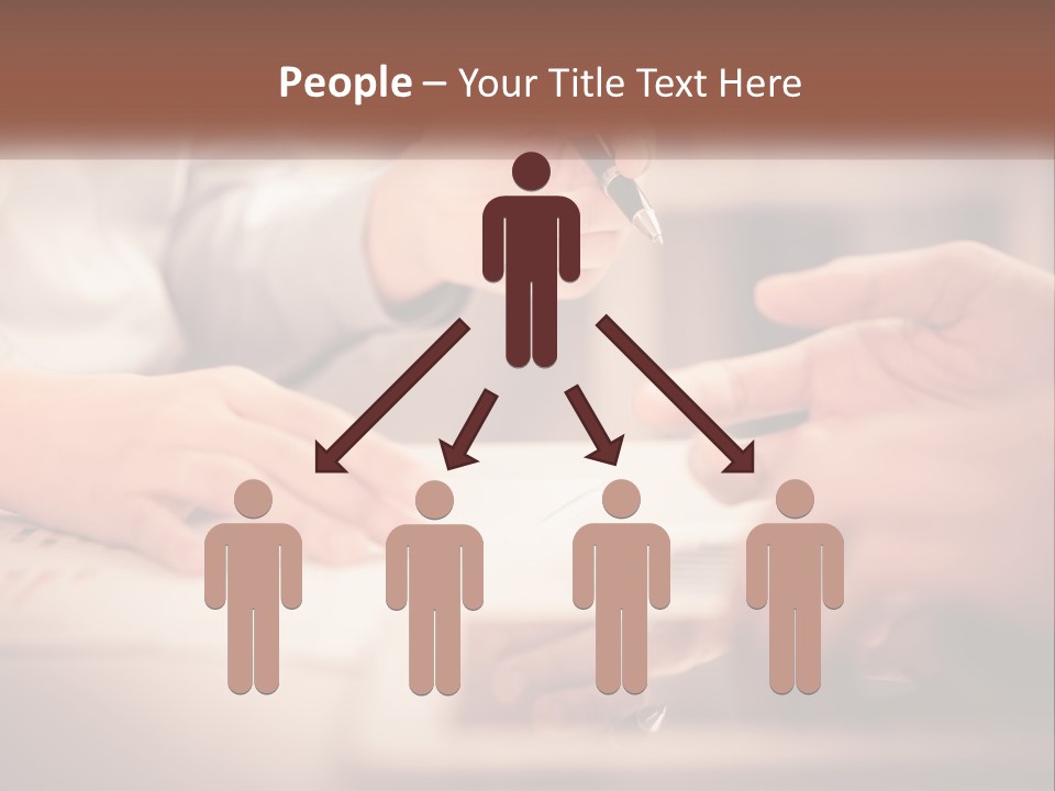 Two People Working On A Piece Of Paper With A Pen PowerPoint Template