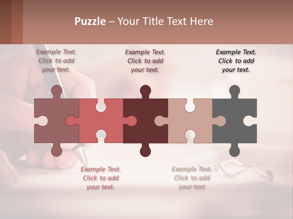 A Person Writing On A Piece Of Paper With A Pen PowerPoint Template