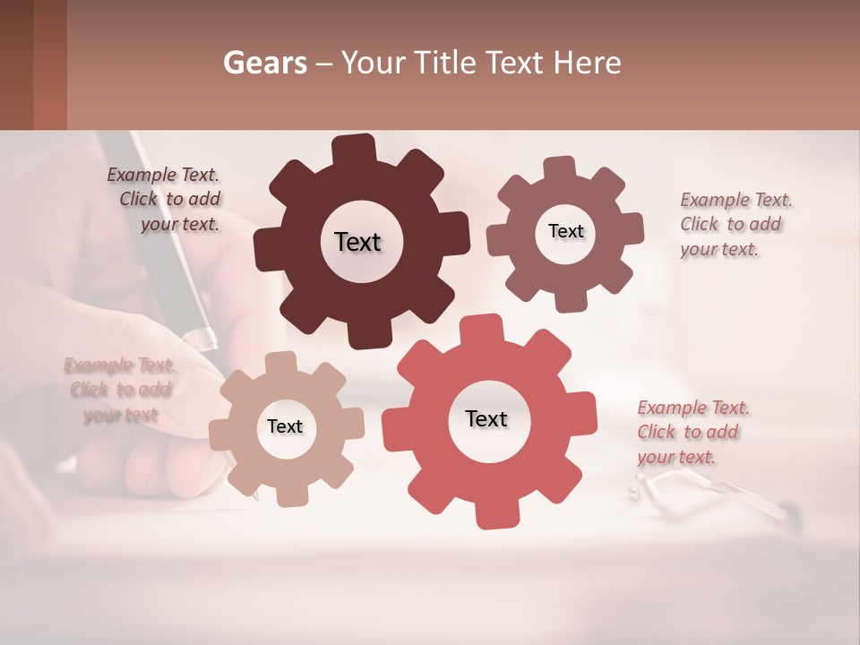 A Person Writing On A Piece Of Paper With A Pen PowerPoint Template