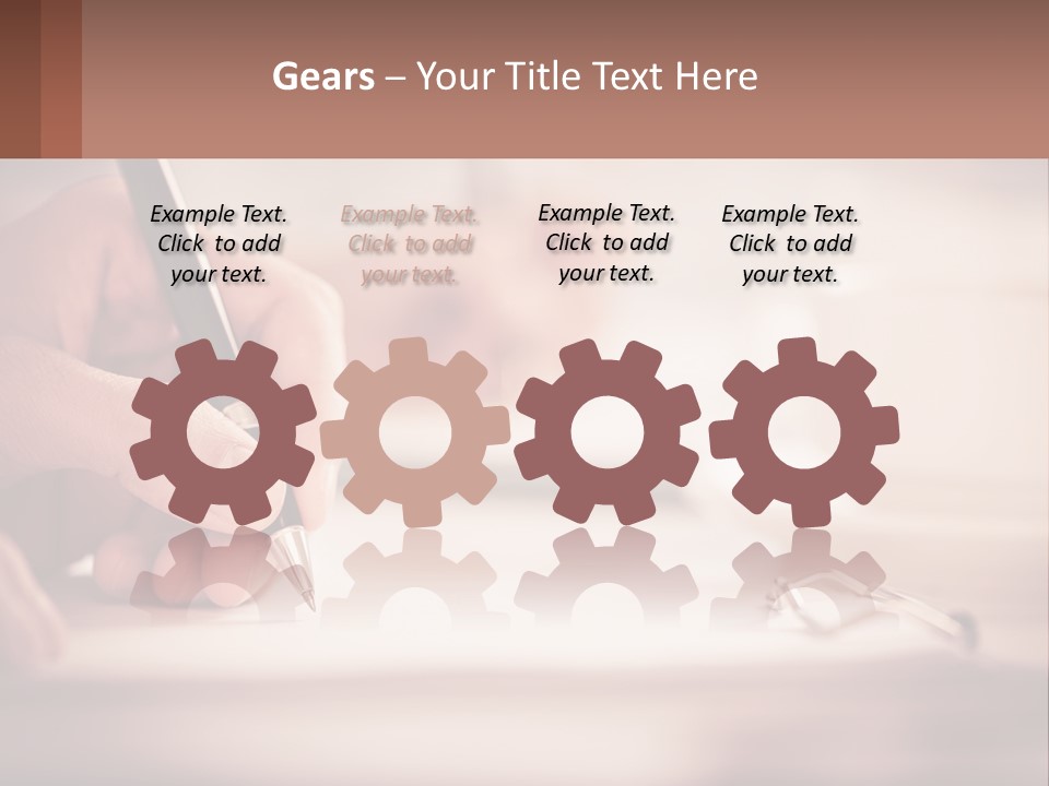 A Person Writing On A Piece Of Paper With A Pen PowerPoint Template