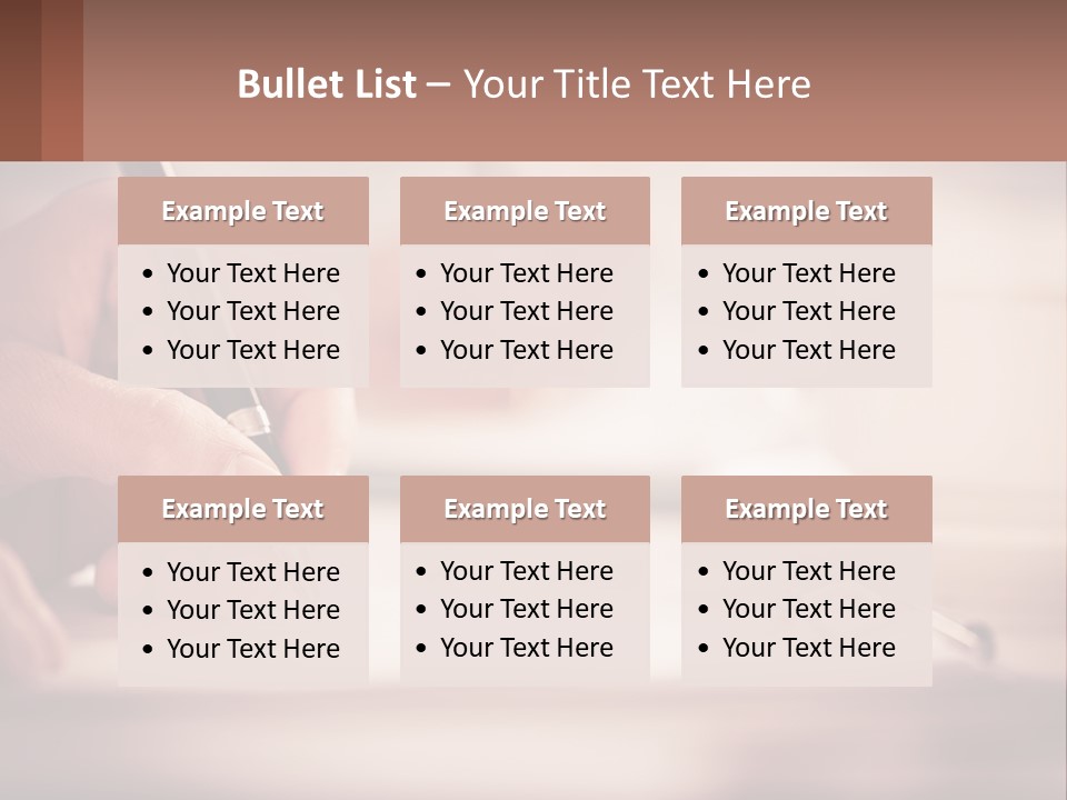 A Person Writing On A Piece Of Paper With A Pen PowerPoint Template
