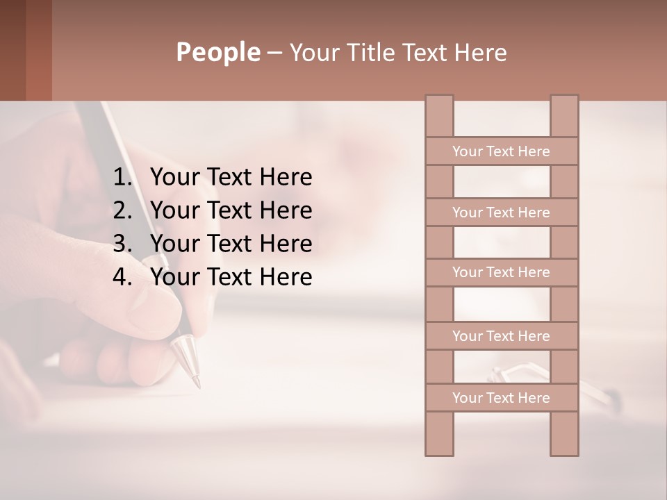 A Person Writing On A Piece Of Paper With A Pen PowerPoint Template