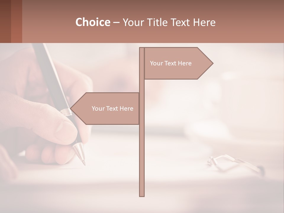 A Person Writing On A Piece Of Paper With A Pen PowerPoint Template