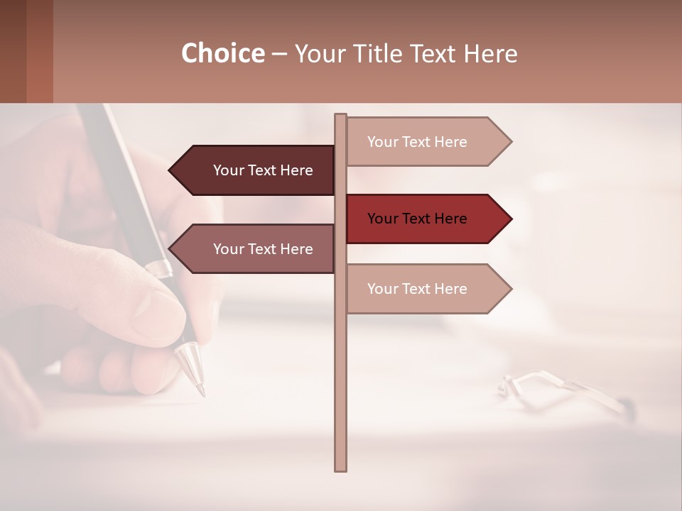 A Person Writing On A Piece Of Paper With A Pen PowerPoint Template