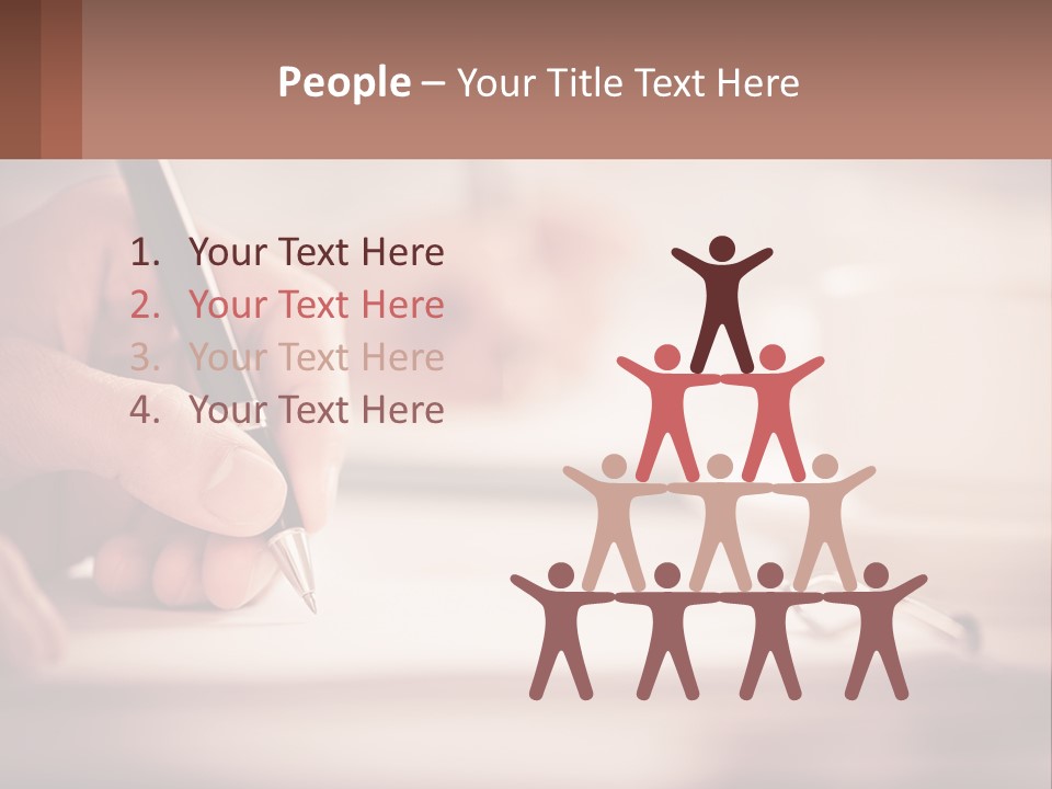 A Person Writing On A Piece Of Paper With A Pen PowerPoint Template