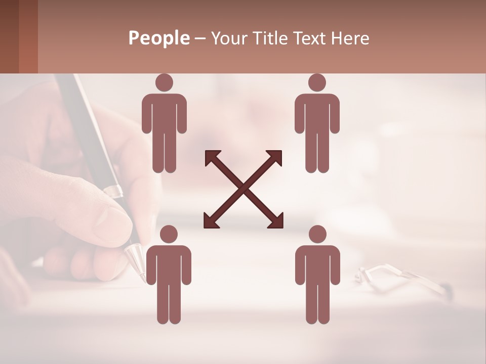 A Person Writing On A Piece Of Paper With A Pen PowerPoint Template