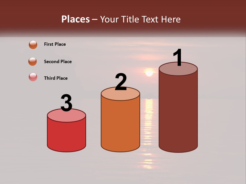 A Sunset Over A Body Of Water With Trees In The Background PowerPoint Template