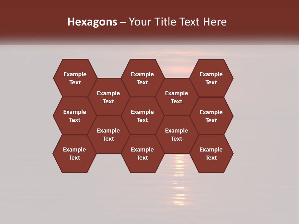 A Sunset Over A Body Of Water With Trees In The Background PowerPoint Template