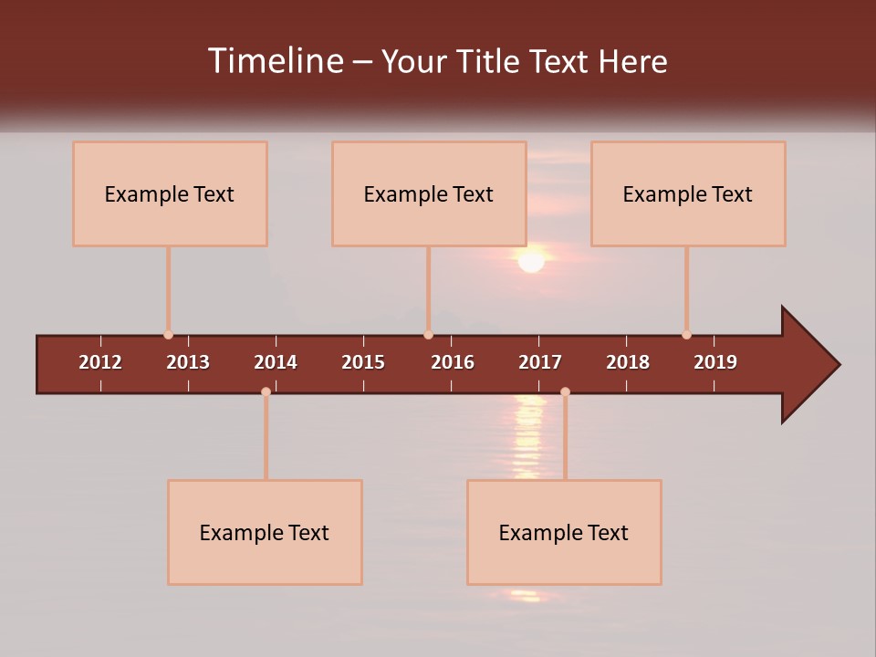 A Sunset Over A Body Of Water With Trees In The Background PowerPoint Template