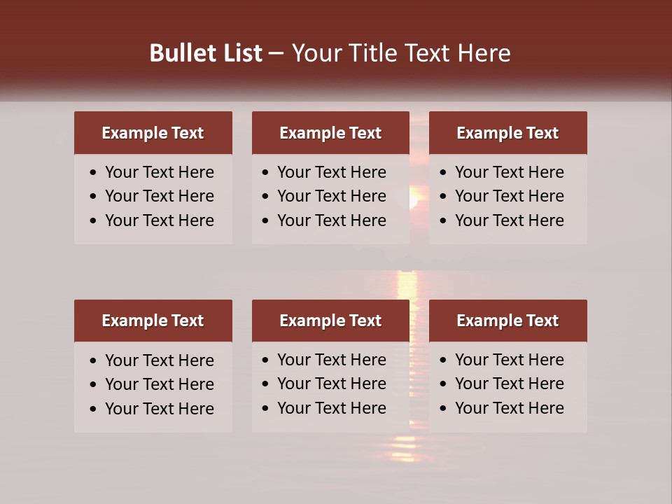 A Sunset Over A Body Of Water With Trees In The Background PowerPoint Template