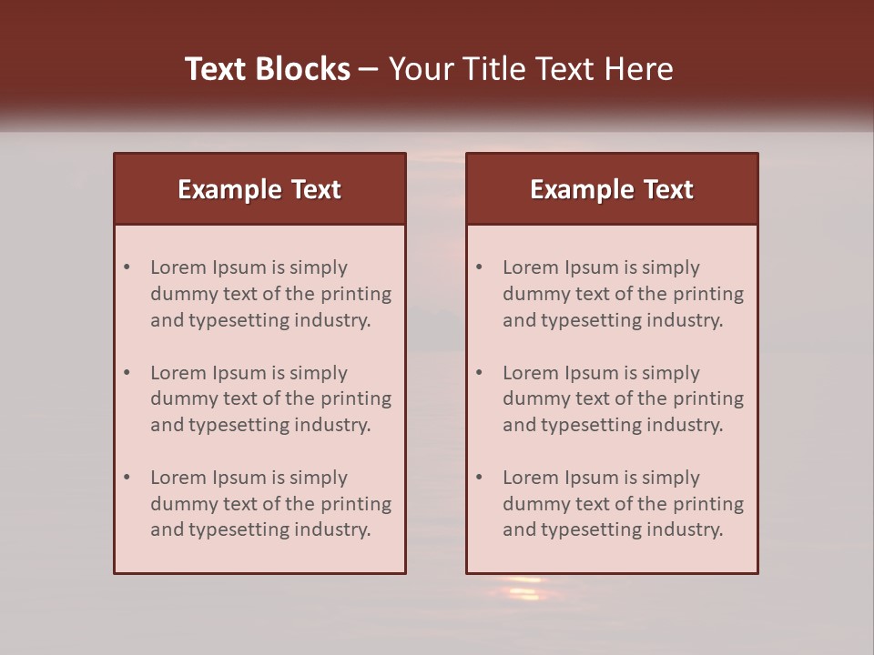 A Sunset Over A Body Of Water With Trees In The Background PowerPoint Template