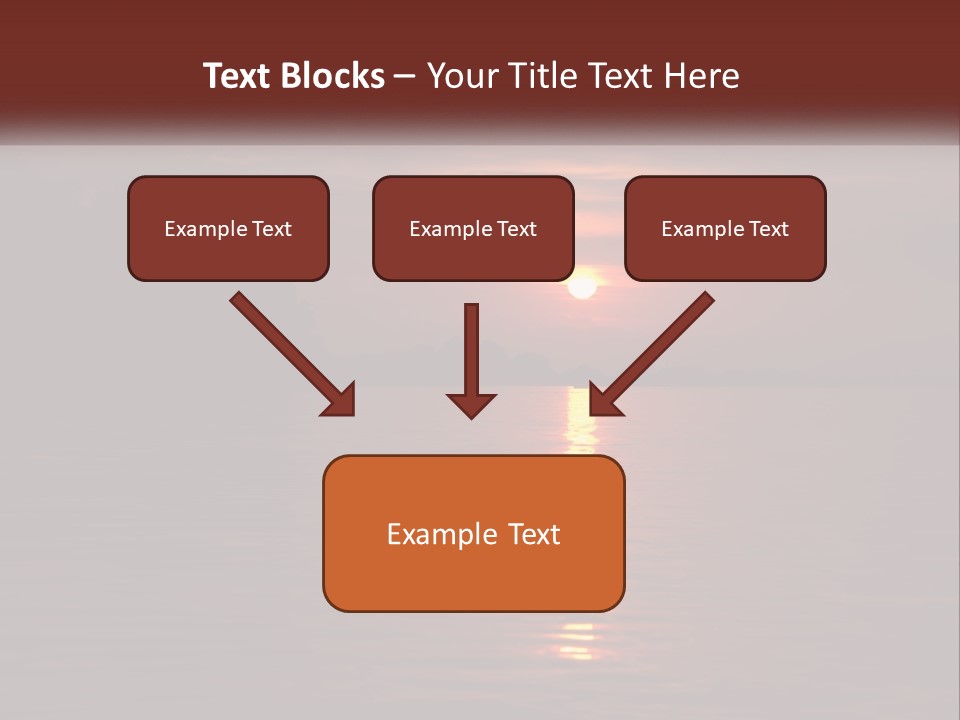 A Sunset Over A Body Of Water With Trees In The Background PowerPoint Template