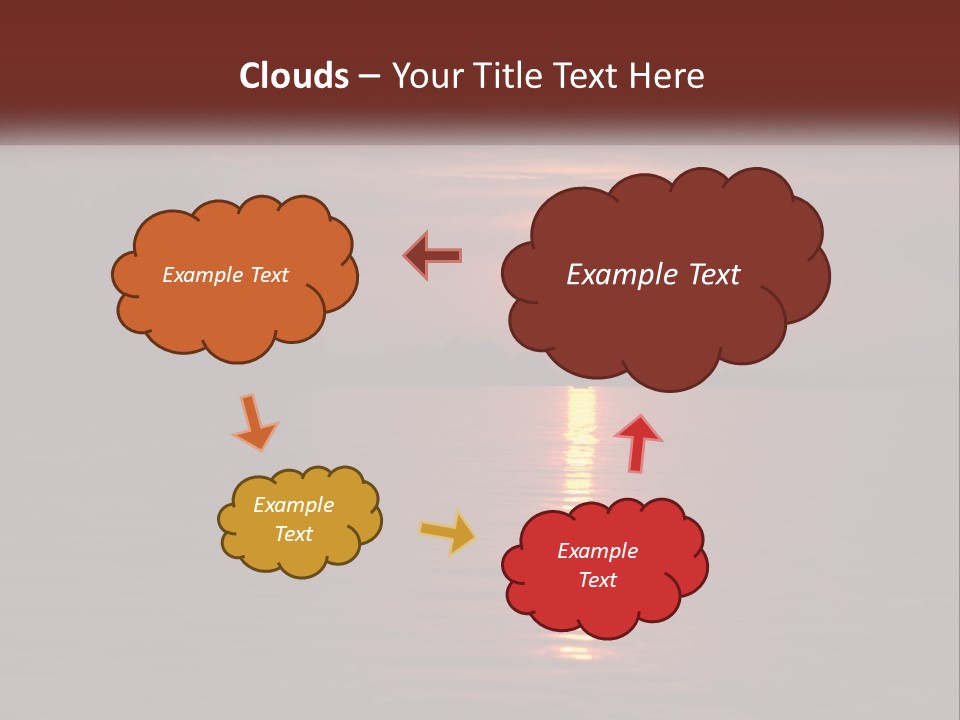 A Sunset Over A Body Of Water With Trees In The Background PowerPoint Template