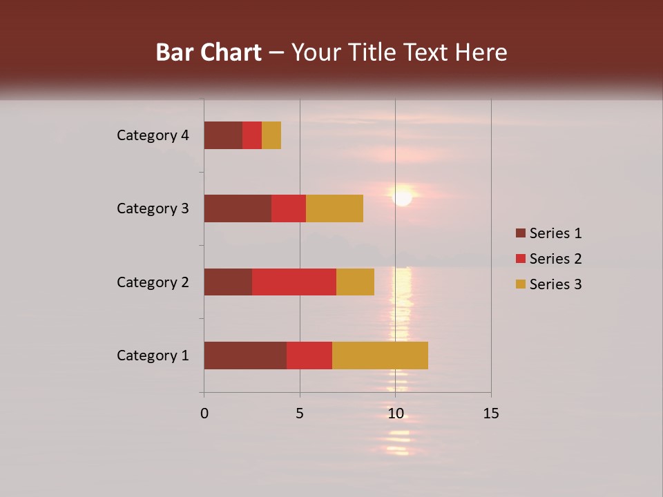 A Sunset Over A Body Of Water With Trees In The Background PowerPoint Template