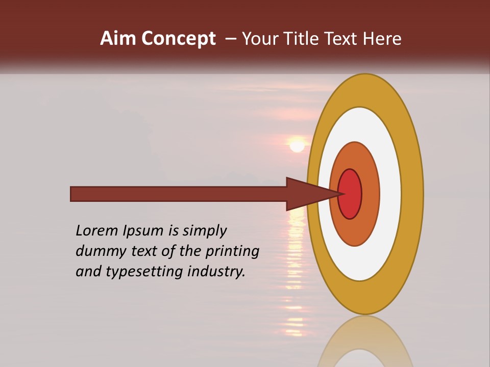 A Sunset Over A Body Of Water With Trees In The Background PowerPoint Template