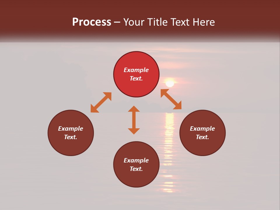 A Sunset Over A Body Of Water With Trees In The Background PowerPoint Template