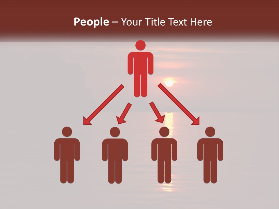 A Sunset Over A Body Of Water With Trees In The Background PowerPoint Template