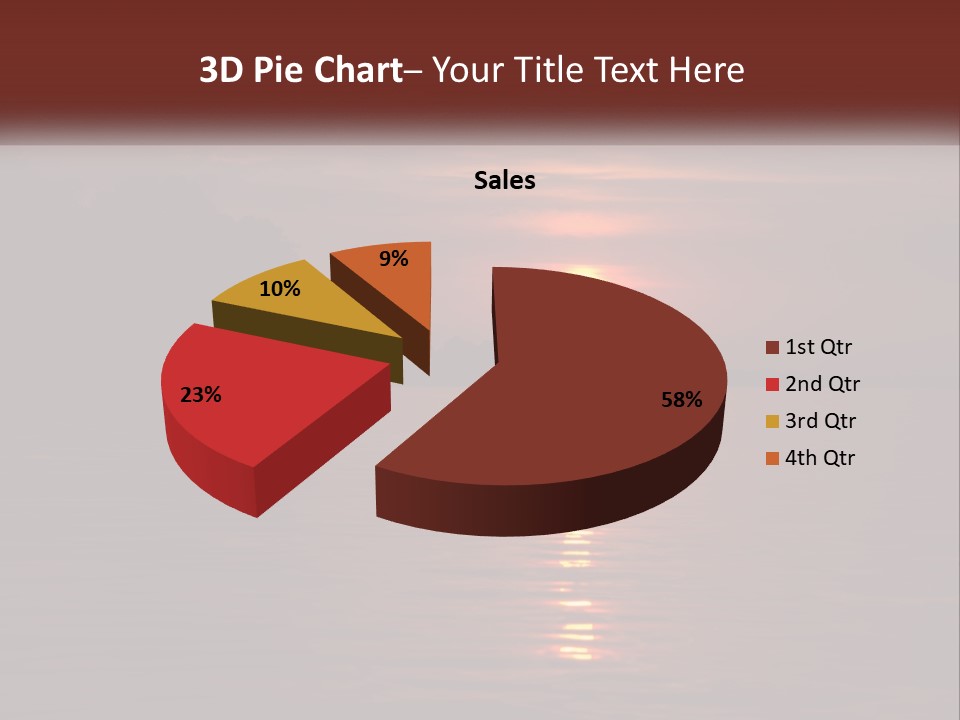 A Sunset Over A Body Of Water With Trees In The Background PowerPoint Template