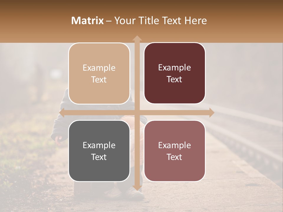 A Little Boy Sitting On A Suitcase With A Teddy Bear PowerPoint Template