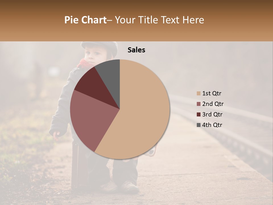 A Little Boy Sitting On A Suitcase With A Teddy Bear PowerPoint Template