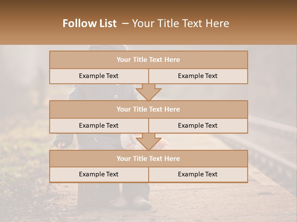 A Little Boy Sitting On A Suitcase With A Teddy Bear PowerPoint Template